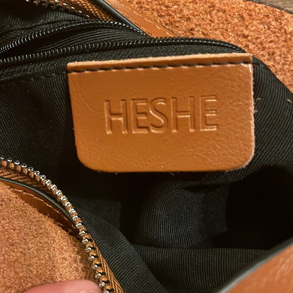 HESHE Brown Shoulder Purse - Picture 2 of 11